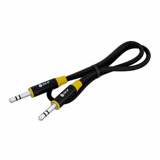 GCR Кабель 2.0m аудио jack 3.5mm/jack 3.5mm черный, AL case черный, желтая окантовка, M/M, GCR-54756 Greenconnect GCR-54756 — для бизнеса и офиса