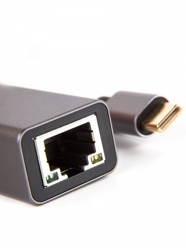 Кабель-переходник USB 3.1 Type-C -->RJ-45 1000Mbps Ethernet, Aluminum Shell, 0.15м VCOM <DU320M> VCOM DU320M — для бизнеса и офиса