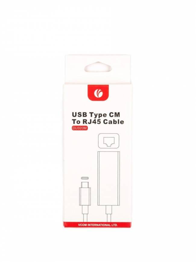 Кабель-переходник USB 3.1 Type-C -->RJ-45 1000Mbps Ethernet, Aluminum Shell, 0.15м VCOM <DU320M> VCOM DU320M — для бизнеса и офиса