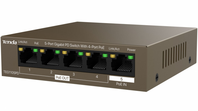 Коммутатор Tenda TEG1105PD — для бизнеса и офиса