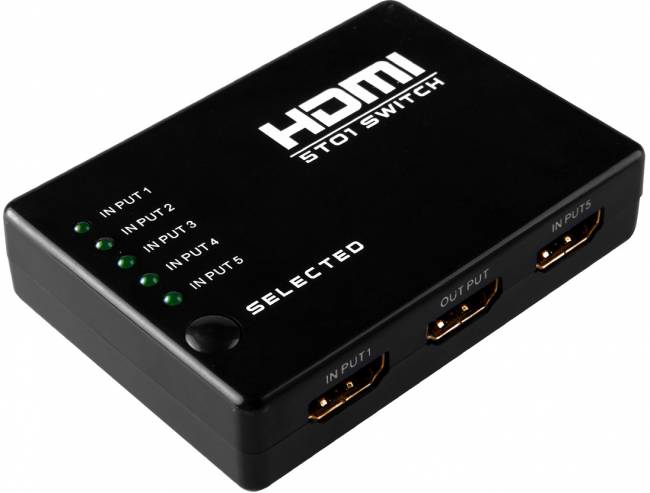 Переключатель HDMI 5 x 1 Greenline, 1080P 60Hz, пульт ДУ, DeepColor 12-bit, GL-v501 Greenconnect 5 x HDMI (f) - HDMI (f) — для бизнеса и офиса Переключатель HDMI 5 x 1 Greenline, 1080P 60Hz, пульт ДУ, DeepColor 12-bit, GL-v501 Greenconnect 5 x HDMI (f) - HDMI (f) — для бизнеса и офиса