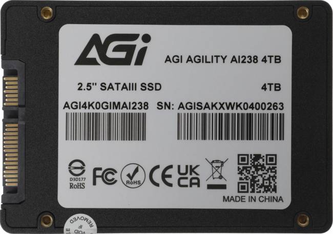 Накопитель SSD AGI TECHNOLOGY CO., LTD AGI4K0GIMAI238 — для бизнеса и офиса Накопитель SSD AGI TECHNOLOGY CO., LTD AGI4K0GIMAI238 — для бизнеса и офиса
