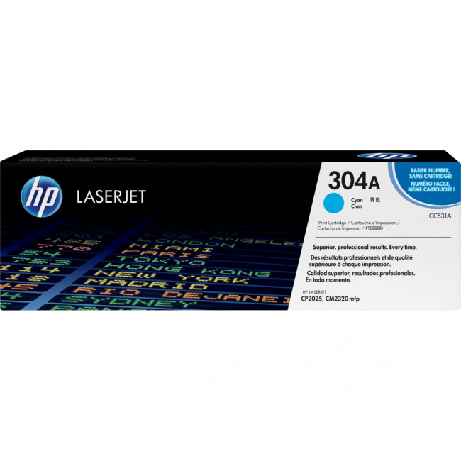 Тонер-картридж HP 304A Cyan Color LaserJet Print Cartridge (CC531A) — для бизнеса и офиса