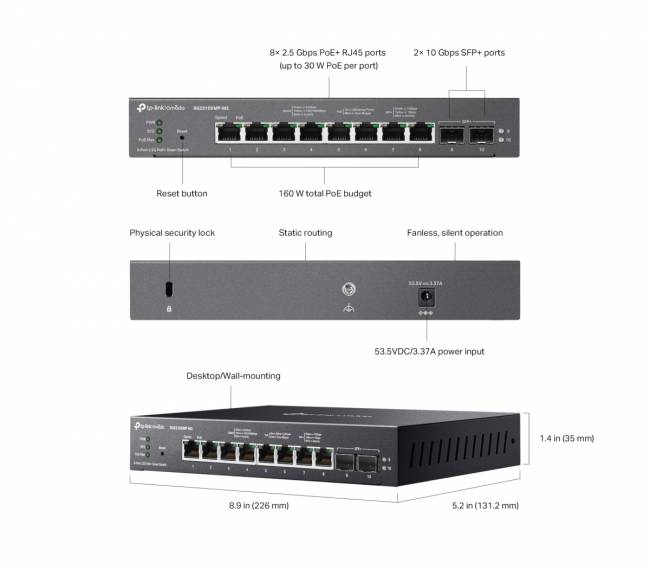 Коммутатор TP-Link SG2210XMP-M2 — для бизнеса и офиса Коммутатор TP-Link SG2210XMP-M2 — для бизнеса и офиса