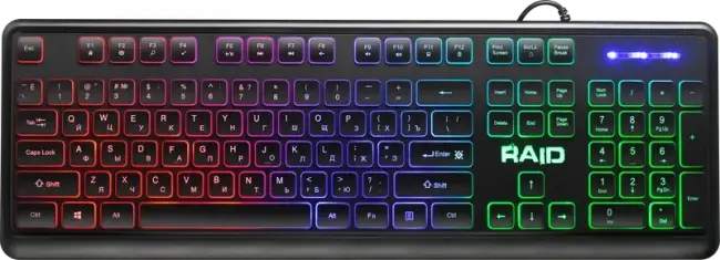 Defender Проводная игровая клавиатура Raid GK-778DL RU, Rainbow,104 кнопки Defender 45778 — для бизнеса и офиса Defender Проводная игровая клавиатура Raid GK-778DL RU, Rainbow,104 кнопки Defender 45778 — для бизнеса и офиса