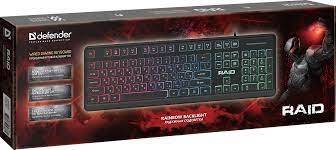 Defender Проводная игровая клавиатура Raid GK-778DL RU, Rainbow,104 кнопки Defender 45778 — для бизнеса и офиса Defender Проводная игровая клавиатура Raid GK-778DL RU, Rainbow,104 кнопки Defender 45778 — для бизнеса и офиса