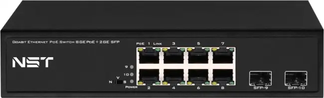 PoE коммутатор Fast Ethernet NST NS-SW-8G2G-P — для бизнеса и офиса PoE коммутатор Fast Ethernet NST NS-SW-8G2G-P — для бизнеса и офиса