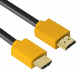 Greenconnect Кабель 1.5m HDMI версия 2.0, HDR 4:2:2, Ultra HD, 4K 60 fps 60Hz/5K*30Hz, 3D, AUDIO, 18.0 Гбит/с, 28/28 AWG, OD7.3mm, тройной экран, черный, желтые коннекторы, GCR-HM441-1.5m Greenconnect HDMI (m) - HDMI (m) 1.5м