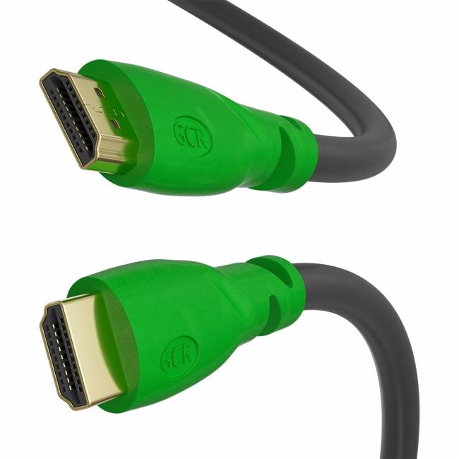 Greenconnect Кабель 1.0m, HDMI версия 2.0 HDR 4:2:2, Ultra HD, 4K 60 fps 60Hz/5K*30Hz, 3D, AUDIO, 18.0 Гбит/с, 28/28 AWG, OD7.3mm, тройной экран, черный, зеленые коннекторы, GCR-HM321-1.0m Greenconnect GCR-HM321-1.0m — для бизнеса и офиса