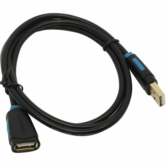 Кабель-удлинитель Vention USB 2.0 AM/AF - 1м Чёрный Кабель-удлинитель Vention USB 2.0 AM/AF - 1 м (CBCBF) — для бизнеса и офиса Кабель-удлинитель Vention USB 2.0 AM/AF - 1м Чёрный Кабель-удлинитель Vention USB 2.0 AM/AF - 1 м (CBCBF) — для бизнеса и офиса