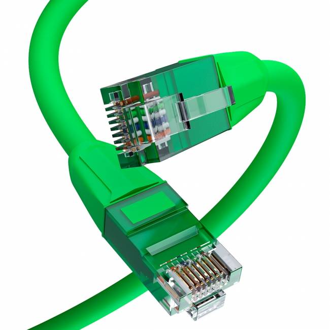 GCR Патч-корд прямой 1.0m LSZH UTP кат.6, зеленый, 24 AWG, литой без фиксатора, ethernet high speed, RJ45, T568B Greenconnect RJ45(m) - RJ45(m) Cat. 6 U/UTP LSZH 1м — для бизнеса и офиса