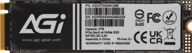 Накопитель SSD AGI TECHNOLOGY CO., LTD AGI4T0GIMAI298 — для бизнеса и офиса Накопитель SSD AGI TECHNOLOGY CO., LTD AGI4T0GIMAI298 — для бизнеса и офиса