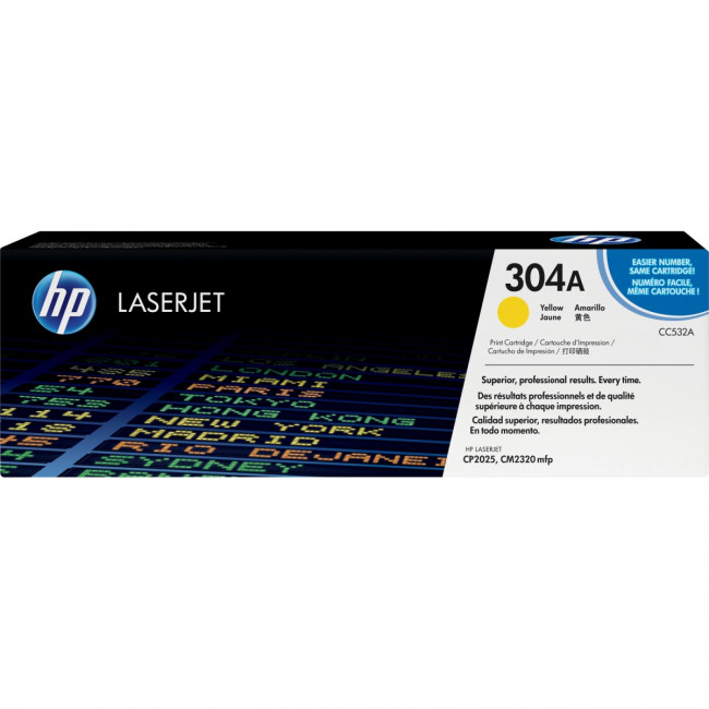 Тонер-картридж HP 304A Yellow Color LaserJet Print Cartridge (CC532A) — для бизнеса и офиса