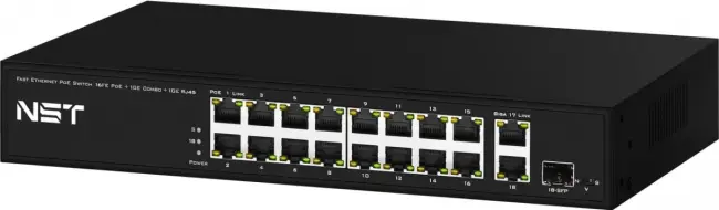 PoE коммутатор Fast Ethernet NST NS-SW-16F3G-P — для бизнеса и офиса PoE коммутатор Fast Ethernet NST NS-SW-16F3G-P — для бизнеса и офиса