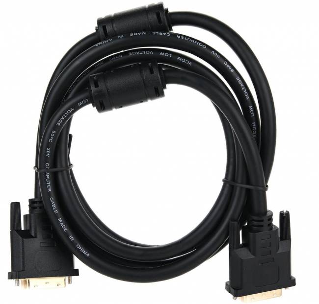 Кабель DVI-DVI Dual Link (25M-25M), 1.8m, 2 фильтра VCOM <VDV6300-1.8M> VCOM HDMI (m) - HDMI (m) 1.8м — для бизнеса и офиса