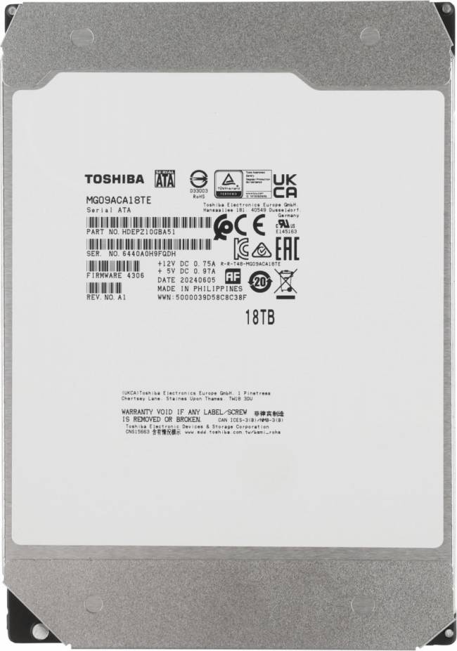 Жесткий диск Toshiba MG09ACA18TE — для бизнеса и офиса Жесткий диск Toshiba MG09ACA18TE — для бизнеса и офиса
