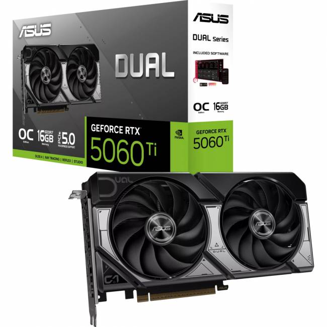 Видеокарта ASUS DUAL-RTX5060TI-O16G — для бизнеса и офиса Видеокарта ASUS DUAL-RTX5060TI-O16G — для бизнеса и офиса