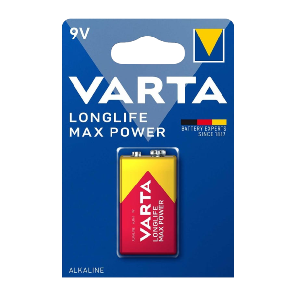 Батарейка Varta LONGLIFE MAX POWER (MAX TECH) Крона 6LR61 BL1 Alkaline 9V (4722) (1/10/50) VARTA 4722101401 — для бизнеса и офиса Батарейка Varta LONGLIFE MAX POWER (MAX TECH) Крона 6LR61 BL1 Alkaline 9V (4722) (1/10/50) VARTA 4722101401 — для бизнеса и офиса