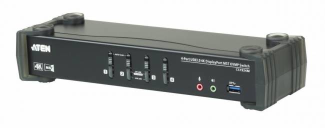 4-портовый, USB 3.0, DisplayPort, KVMP-коммутатор с поддержкой 4K ATEN CS1924M — для бизнеса и офиса 4-портовый, USB 3.0, DisplayPort, KVMP-коммутатор с поддержкой 4K ATEN CS1924M — для бизнеса и офиса