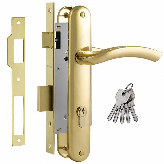 Замок врезной 96-85 К золото 40 мм — для бизнеса и офиса Замок врезной 96-85 К золото 40 мм — для бизнеса и офиса