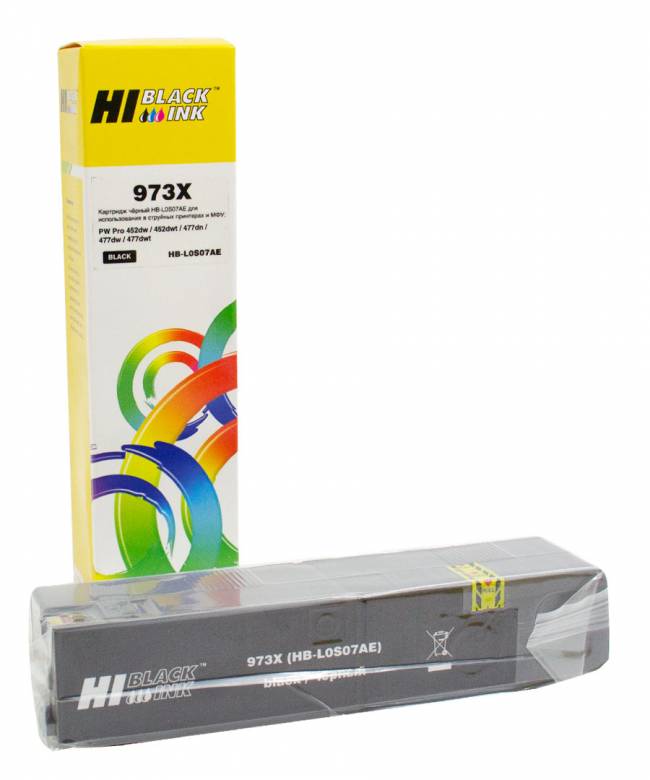 Картридж Hi-Black (L0S07AE) для HP PW Pro477dw/452dw 973X, BK — для бизнеса и офиса Картридж Hi-Black (L0S07AE) для HP PW Pro477dw/452dw 973X, BK — для бизнеса и офиса