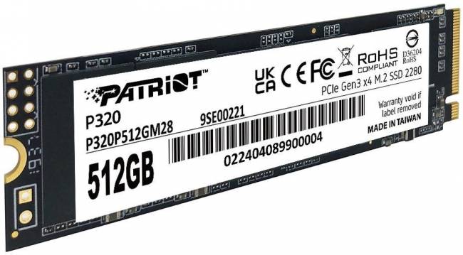 Накопитель SSD Patriot P320P512GM28 — для бизнеса и офиса Накопитель SSD Patriot P320P512GM28 — для бизнеса и офиса