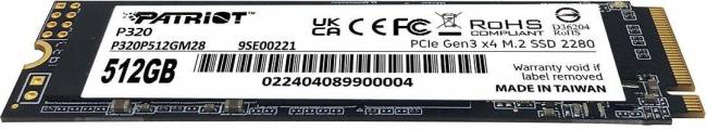 Накопитель SSD Patriot P320P512GM28 — для бизнеса и офиса Накопитель SSD Patriot P320P512GM28 — для бизнеса и офиса