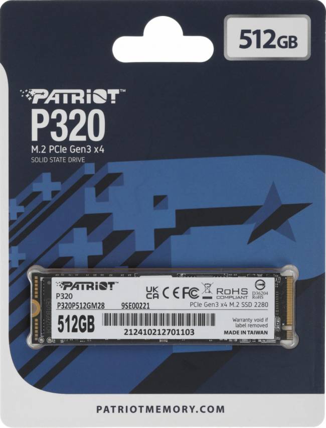 Накопитель SSD Patriot P320P512GM28 — для бизнеса и офиса Накопитель SSD Patriot P320P512GM28 — для бизнеса и офиса
