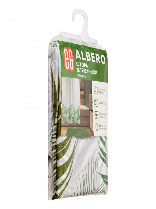 Штора для ванной Штора для ванной Albero, 180x180 см — для бизнеса и офиса Штора для ванной Штора для ванной Albero, 180x180 см — для бизнеса и офиса