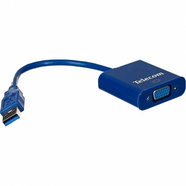 Адаптер USB 3.0 -> VGA-F display adapter Telecom <TA710> Адаптер Telecom USB 3.0 A M/VGA F (TA710) — для бизнеса и офиса Адаптер USB 3.0 -> VGA-F display adapter Telecom <TA710> Адаптер Telecom USB 3.0 A M/VGA F (TA710) — для бизнеса и офиса