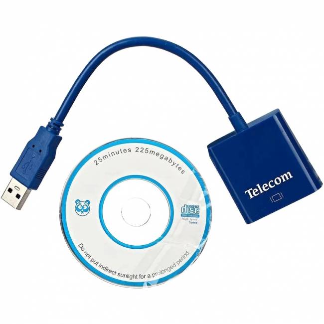 Адаптер USB 3.0 -> VGA-F display adapter Telecom <TA710> Адаптер Telecom USB 3.0 A M/VGA F (TA710) — для бизнеса и офиса Адаптер USB 3.0 -> VGA-F display adapter Telecom <TA710> Адаптер Telecom USB 3.0 A M/VGA F (TA710) — для бизнеса и офиса