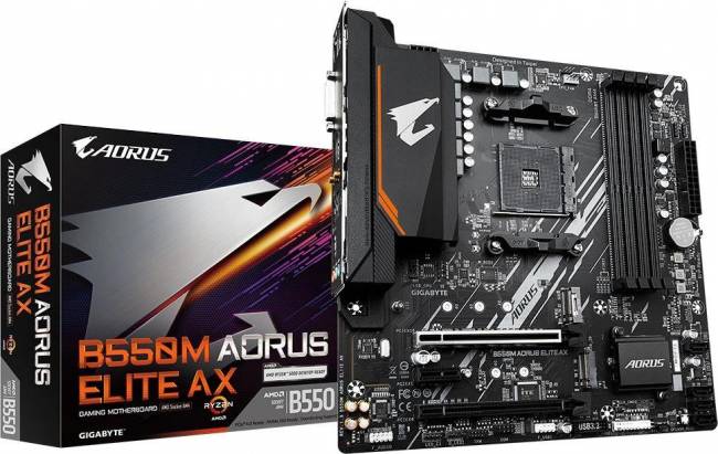 Материнская плата Gigabyte B550M AORUS ELITE AX — для бизнеса и офиса