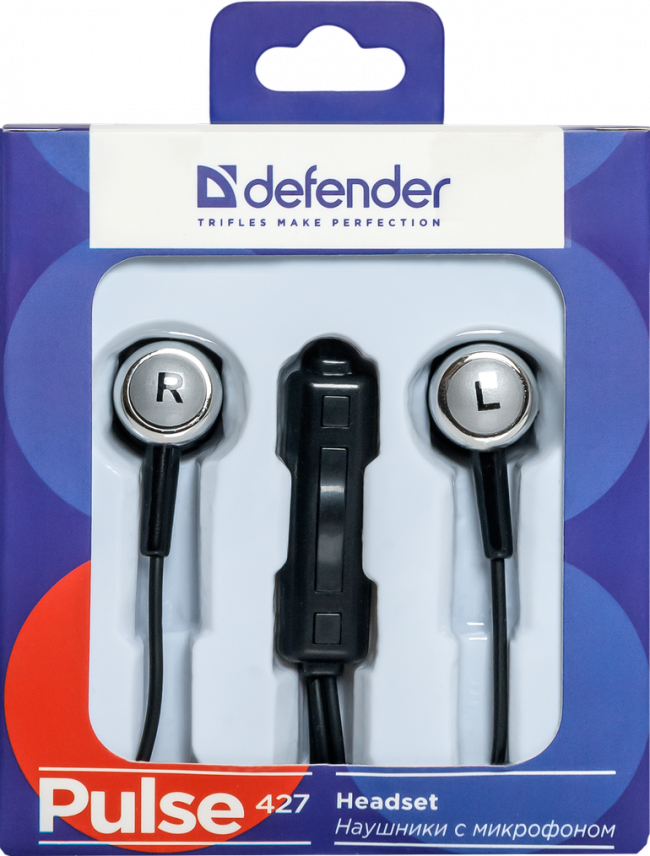 Defender Гарнитура для смартфонов Pulse 427 черный, вставки Defender Pulse 427 — для бизнеса и офиса Defender Гарнитура для смартфонов Pulse 427 черный, вставки Defender Pulse 427 — для бизнеса и офиса