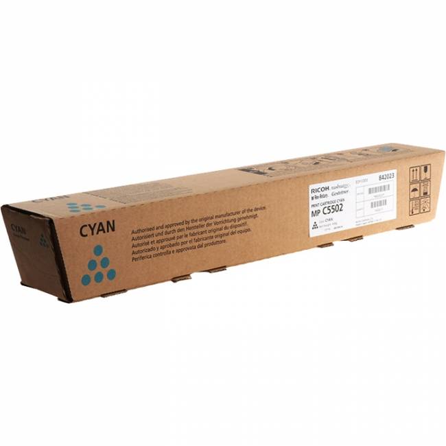 MP C5502E Тонер-картридж голубой Ricoh 842023 — для бизнеса и офиса MP C5502E Тонер-картридж голубой Ricoh 842023 — для бизнеса и офиса