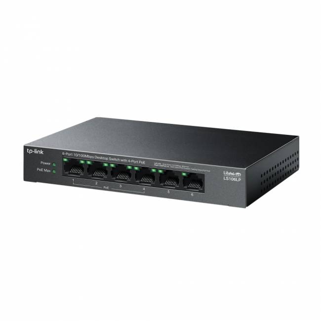 Коммутатор TP-Link LS106LP — для бизнеса и офиса Коммутатор TP-Link LS106LP — для бизнеса и офиса