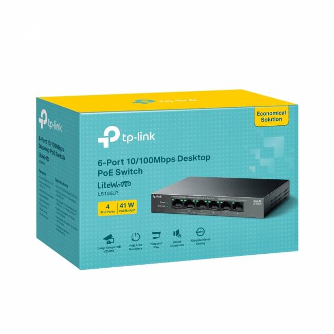 Коммутатор TP-Link LS106LP — для бизнеса и офиса Коммутатор TP-Link LS106LP — для бизнеса и офиса