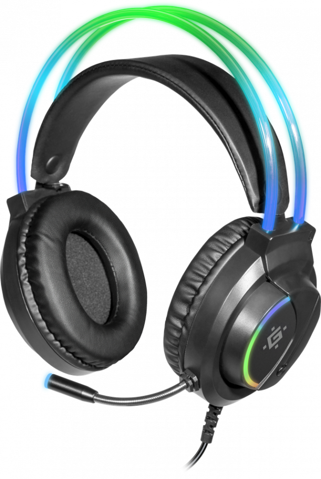 Defender Игровая гарнитура Flame черный, RGB, провод 2 м Defender 64555 — для бизнеса и офиса Defender Игровая гарнитура Flame черный, RGB, провод 2 м Defender 64555 — для бизнеса и офиса