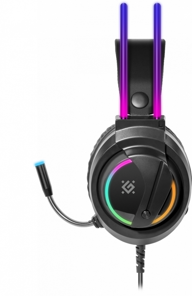 Defender Игровая гарнитура Flame черный, RGB, провод 2 м Defender 64555 — для бизнеса и офиса Defender Игровая гарнитура Flame черный, RGB, провод 2 м Defender 64555 — для бизнеса и офиса