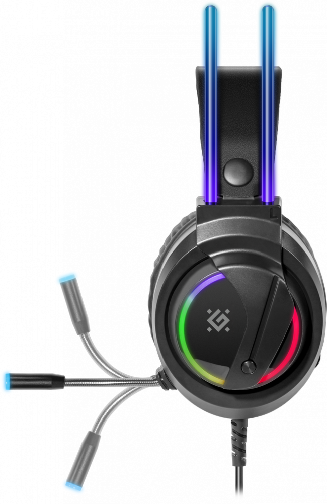 Defender Игровая гарнитура Flame черный, RGB, провод 2 м Defender 64555 — для бизнеса и офиса Defender Игровая гарнитура Flame черный, RGB, провод 2 м Defender 64555 — для бизнеса и офиса