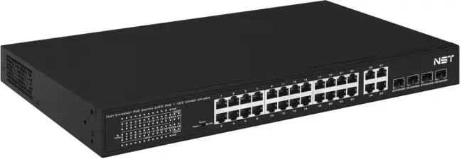 PoE коммутатор Fast Ethernet NST NS-SW-24F4G-P — для бизнеса и офиса PoE коммутатор Fast Ethernet NST NS-SW-24F4G-P — для бизнеса и офиса