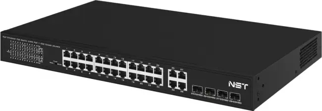 PoE коммутатор Fast Ethernet NST NS-SW-24F4G-P — для бизнеса и офиса PoE коммутатор Fast Ethernet NST NS-SW-24F4G-P — для бизнеса и офиса