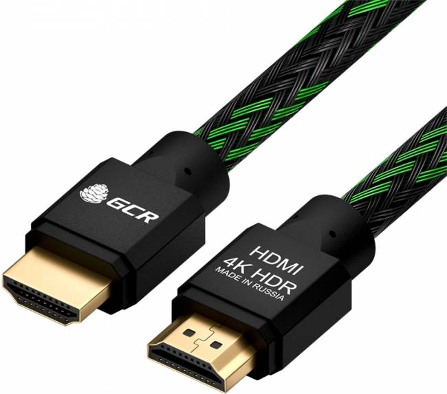 GCR Кабель 1.5m HDMI 2.0, BICOLOR нейлон, AL корпус черный, HDR 4:2:2, Ultra HD, 4K 60 fps 60Hz/5K*30Hz, 3D, AUDIO, 18.0 Гбит/с, 28AWG. GCR-52161 Greenconnect HDMI (m) - HDMI (m) 1.5м — для бизнеса и офиса