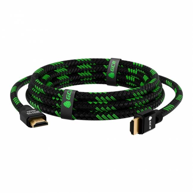 GCR Кабель 1.5m HDMI 2.0, BICOLOR нейлон, AL корпус черный, HDR 4:2:2, Ultra HD, 4K 60 fps 60Hz/5K*30Hz, 3D, AUDIO, 18.0 Гбит/с, 28AWG. GCR-52161 Greenconnect HDMI (m) - HDMI (m) 1.5м — для бизнеса и офиса