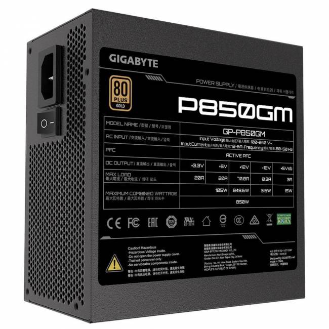 Блок питания Gigabyte GP-P850GM — для бизнеса и офиса Блок питания Gigabyte GP-P850GM — для бизнеса и офиса