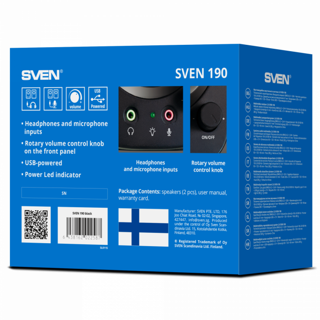 АС SVEN 190, черный (6 Вт, питание USB) Sven 190 (SV-022587) — для бизнеса и офиса АС SVEN 190, черный (6 Вт, питание USB) Sven 190 (SV-022587) — для бизнеса и офиса