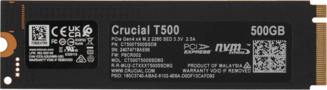 Накопитель SSD Crucial CT500T500SSD8 — для бизнеса и офиса Накопитель SSD Crucial CT500T500SSD8 — для бизнеса и офиса