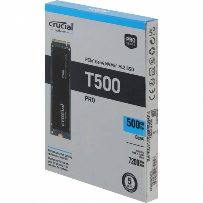 Накопитель SSD Crucial CT500T500SSD8 — для бизнеса и офиса Накопитель SSD Crucial CT500T500SSD8 — для бизнеса и офиса