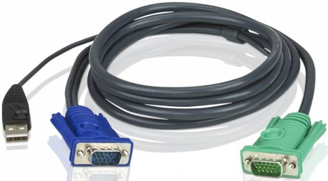 Кабель KVM USB "гидра" 1.8м SHD15M/USB A(M)--SPHD15M(G) ATEN 2L-5202U — для бизнеса и офиса Кабель KVM USB "гидра" 1.8м SHD15M/USB A(M)--SPHD15M(G) ATEN 2L-5202U — для бизнеса и офиса
