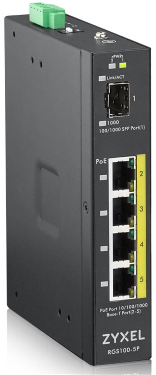 Коммутатор Zyxel RGS100-5P — для бизнеса и офиса Коммутатор Zyxel RGS100-5P — для бизнеса и офиса