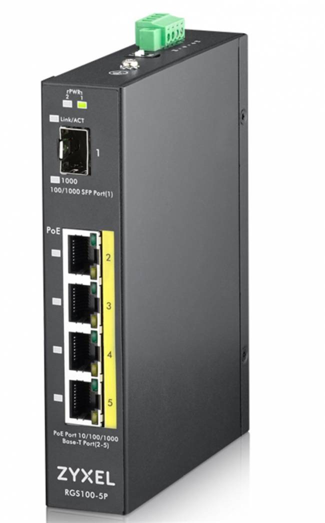 Коммутатор Zyxel RGS100-5P — для бизнеса и офиса Коммутатор Zyxel RGS100-5P — для бизнеса и офиса